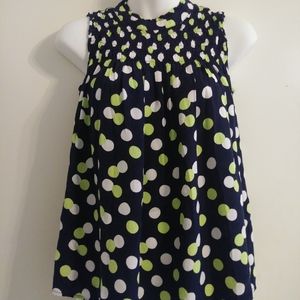 Crown and Ivy Polka Dot Sleveless Blouse XS